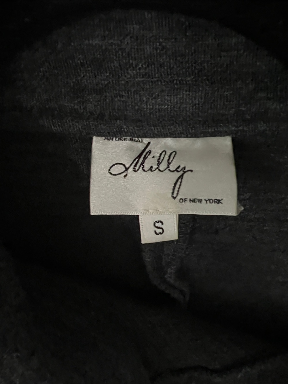Milly of New York wool blend mock neck button detail charcoal gray shift dress - Picture 3 of 6